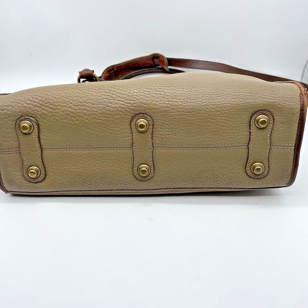Dooney & Bourke All Weather Leather Boston Satchel Bag Taupe Burnt Cedar Vtg 80s - Picture 4 of 16